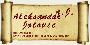 Aleksandar Jolović vizit kartica